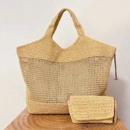 Icare Maxi Designer-Tasche Raffias Luxus-Einkaufstasche Hochwertige handgemachte Webrücksetasche Strandtasche große Kapazität Totes Schulter-Einkaufstaschen