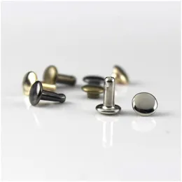 Strumenti artigianali 6 mm 8 mm in metallo a doppio tappo aderenti con borchie rotonde per cinghia di sacca in pelle scarpe scarpe per cappelli per pet coar drop drop dhtbj