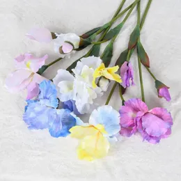 Decorative Flowers Fake Iris Decoration Elegant Artificial Branch With Green Leaves For Home Wedding Decor Faux Flower Indoor Parties