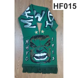 Tillbehör 145*18 cm storlek MHFC 1913 Green Monster Scarf för fans Double -Faced Sticked HF015