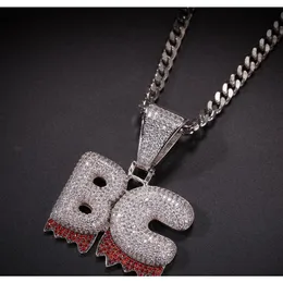 Hip Hop Jewelry Iced Out Custom Name White Drip Letters Chain Halsband Penda Jllzgl Yy Dhhome 2953