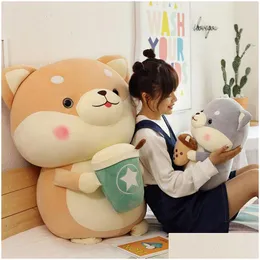 Stuffed Plush Animals New Akita Dog P Toy Doll Wholesale Cute Large Shiba Inu Slee Pillow Tea Cup Milk Cups Muppet Gifts Drop Delivery Dh0Ku