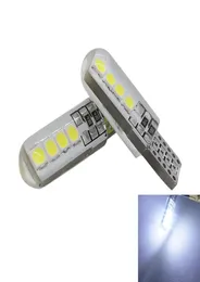 T10 W5W 실리콘 쉘 8 SMD 3030 LED 자동차 전구 192 168 실리카 젤 웨지 오토 주차 전구 신호 램프 12V 화이트774474