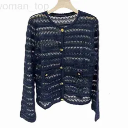 Maglieria da donna Designer GU 24 Nuovo cardigan a maglia cavata set dolce e versatile, minimalista delicata, versione del polo petrolifero meridionale 56qm