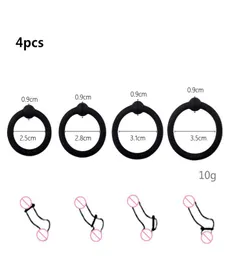 Silcone Penis Rings Set Cock Rings Penis Sleeve Penis Trainer Delay Ejaculation High Elasticity Time Lasting Sex Toys for Men2151952