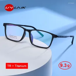 Sunglasses UVLAIK TR90 Pure Titanium Glasses Frame Men Square Anti Blue Light Computer Goggles Eyeglasses Women Prescription Eyeglass