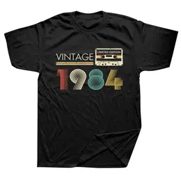 メンズTシャツカセットビンテージ1984 40歳40歳の誕生日パーティーメンTシャツリミテッドエディションレトログラフィックコットンクラシックTシャツH240506
