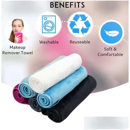 Makeup Remover återanvändbar borttagning av handduk Mikrofiber Tygkuddar Ansiktsrengörare Rengöring Torkar Skinvård Skönhet Verktyg Drop Leverans Health Dhtei