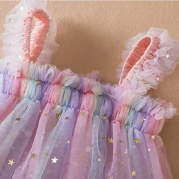 USJ2 TUTUドレス幼児の女の女の子ドレスレインボースパンコールチュールチュートゥベスティドス
