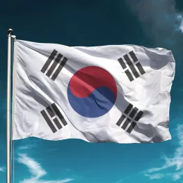 Accessories South Korea Flag National Hold Banner Flying Waterproof Outdoors Decor Garden Decoration Wall Backdrop State Cheer Support Glad