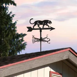 Decorações de jardim Leopard Weathervane Farmhouse Weather Palheta com suporte de metal de revestimento anti -ferrugem para decoração de escultura decorativa de quintal