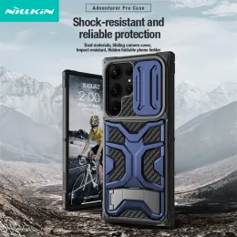 Samsung Galaxy S23 Ultra Case Nillkin Advenurer Pro Case SlideカメラカメラのサムスンS23ウルトラの隠れた電話ホルダーのケース