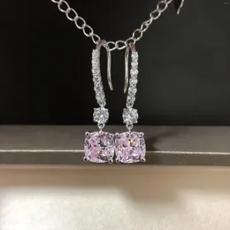 Bolzenohrringe (4ct insgesamt) 2CT Jeweils Pink Diamond Au585 Solid 14K Weißgold Wunderschöner weiblicher Schmuck