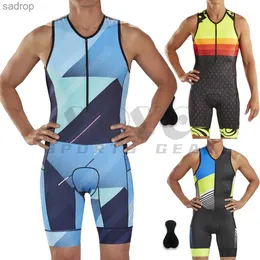 Menina de banho masculina sem mangas sem mangas Triathlon Cushion Cushion Setting de bicicleta de natação ao ar livre, traje integrado de corrida de corrida integrada xw