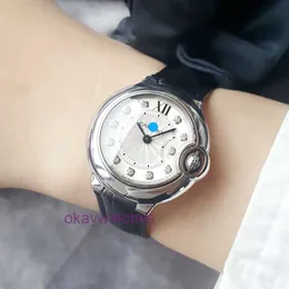 분화구 자동 기계식 유니osex 시계 Diamond Blue Balloon Series Quartz Womens Watch 28mm 원본 상자