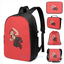 Backpack Funny Graphic Print Eijiro Kirishima USB Charge Men School Bags Women Bag Travel Laptop