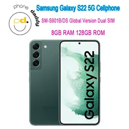 オリジナルSamsung Galaxy S22 SM-S901B/DSロック解除5G携帯電話6.1 "Snapdragon Octa Core 8GB RAM 128GB Mobilephone Dual Sim