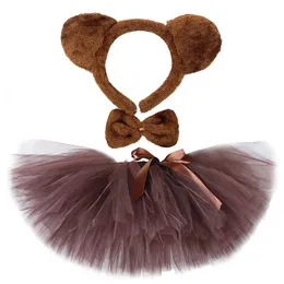 Tutu Dress Bear Bear Tutu Skirt Outfit for Baby Girls Christmas Asymeen Costumes Children antly intirts girl district dance tutus 0-14y D240507