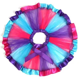 9VLX tutu Dress Fashion Rainbow Baby Girls Skirt Mesh Lace Tutu Skirt Children Dance Skirt Girls Ball Gown Pettiskirts Party Kawaii Mini Skirts d240507