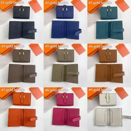 10A Designer Mini plånböcker med Belt Gold Silver Buckle Women's Short Purses in Clemence Fashion Card Holders With Box 27374