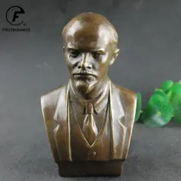 Rzeźby antyczne mosiężne Rosjan Wielki przywódca Lenin Bust Bronze Statue Big Figurines Retro Copper Desktop Ozdob