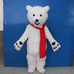 Costumi di mascotte Nuovo costume polare costume da orso bianco per le prestazioni per le performance per adulti set carino cartone animato abbigliamento di Halloween