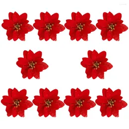 Fiori decorativi 10 pezzi Flower Christmas Home Casa artificiale Tavolo da pranzo all'aperto Simulazione Simulazione Garlands Fake Pauglia