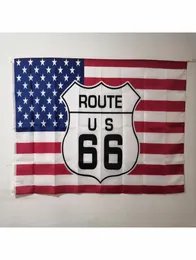 Route 66 USA flag Banner 3x5 FT 90x150cm Festival Party Gift Sports 100D Polyester Indoor Outdoor Printed Flags and Banners Flying8984394