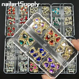 Boxed Luxury Shiny Planet Nail Charms Alloy Matal 3D Nail Art Rhinestone Bling Mix Styles Strass Diamond Manicure Decoration Gem 240506