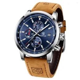 Wristwatches BENYAR Watch Men Quartz Mens Watches Chronograph Reloj Hombre Sport Clock Male Hour Relogio Masculino 2024