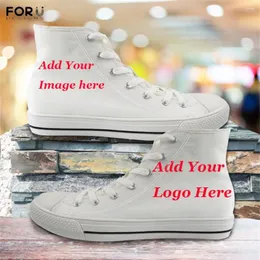 Scarpe casual fordesigns personalizzato/immagine/testo/nome pinted per unisex high top tela da donna drop ladies sneaker