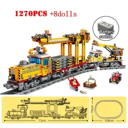 High-Tech Train Harmony City High-speed Rail Electric Motor Military Car Building Blocks RC Track Bricks Toy 240428