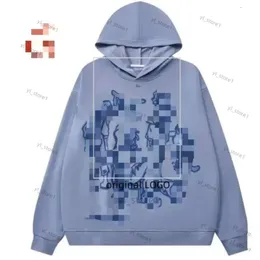 Aelfric Eden Hoodie Street Pink Casual Sports Loose Cartoon Print Pullover Hoodie Hip-Hop Men's and 855 Men's Hoodies "Lucky Me I See Ghosts" Print Hoodie 2447