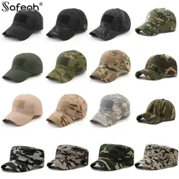 Baseball Cap Tactical Summer Sunscreen Hat Justerbar kamouflage Militär armé Camo Airsoft Hunting Camping Vandring Fiskepak 240426