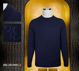 Mężczyźni swetry miliarder włoski mody crewneck haftowany kaszmirowy sweter