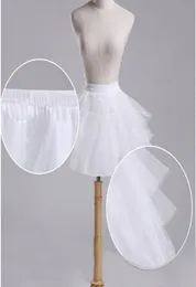 Petticoat çocuklar 3 katmanlar çembersiz kısa petticoats çiçek kız elbise crinoline düğün için küçük kızlar