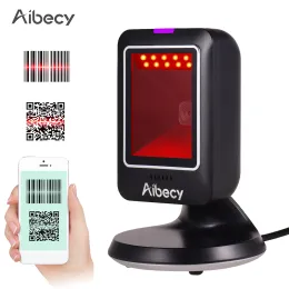 스캐너 AIBECY 1D/2D/QR MP6300Y 전 방향 바코드 스캐너 USB 유선 바 코드 리더 CMOS Handfree QR 코드 스캐너 소매