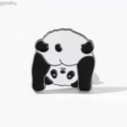 Булавки броши милая китайская панда смотрит вниз по бруше металлическая эмалевая шляпа шарф серия детских подарков wx
