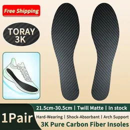 TORAY 3K Carbon Fiber Insole 1.0mm Thick All- Sports Insole Male Shoe-pad Female Ortic Shoe Light-weight Sneaker Insoles 240506