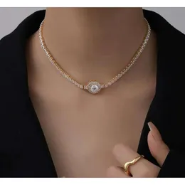 Kedjor koppar guldpläterad zirkon enkel enstycke trending produkter halsband för kvinnor mode smycken