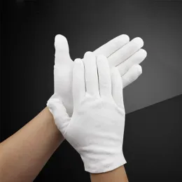 Handskar 6/12Prairs Vita bomullshandskar Skyddande arbetsmycken Inspektion Disponibla säkerhetshandskar Lätt unisex mjuk