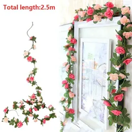 Dekorativa blommor 1 datorer 45 huvuden Artificial Rose Elegant Handmade Diy Silk Simple Simulate Hanging Blooming Bouquet