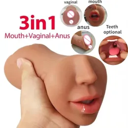 Toys 3 em 1 masturbação masculina ferramenta sexual bobina brinquedos sexuais para homens com vagina realista masturbadora copo sexo dol tooys para homens