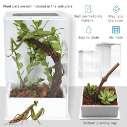 Terrariums Acrylic Reptile Mantis Spider Snail Insect Terrarium Breathable Transparent and Convenient for SmallSized Insects