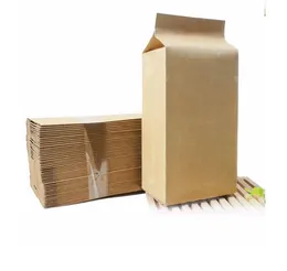 Top Open Kraft Paper Aluminum Foil Plated Bag Heat Seal Side Gusset Pouch For Tea coffee Food Packaging