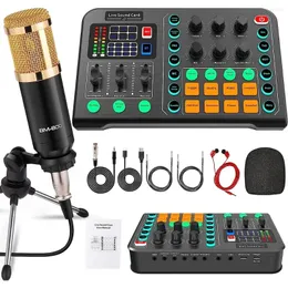 Pacote de microfones de microfones com suporte de tripé e mixer de áudio profissional para transmitir jogos de transmissão cantando tiktok youtube