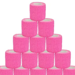 Bright Pink Tape Tattoo Handle Bandage Anti-Slip Sports Non-woven Waterproof Disposable Self-Adhesive Elastic Bandage Grip Cover 240506