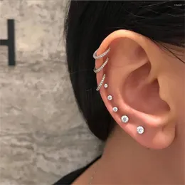 Hoop -Ohrringe Silberfarbe Metall Set für Frauen Boho Piercing Ohrmanschette Studentropfen Dangle 2024 Trendschmuckzubehör Accessoires