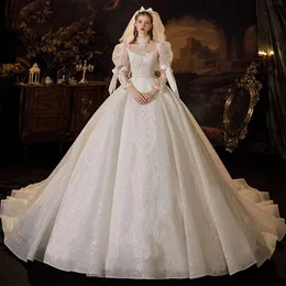 Paillettes principessa applicata con abiti a fiocchi di arco con alette lunghe ad alta goccia da ballo vintage abito da sposa da sposa abito da sposa con personalizzazione creata personalizzata