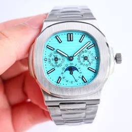 Watch Mens Watch Designer Uhr Automatische mechanische Bewegung Uhr 40 mm Hardlex Moon Phase Watch Edelstahlhülle und Streifen Montre de Luxe Fashion Watch